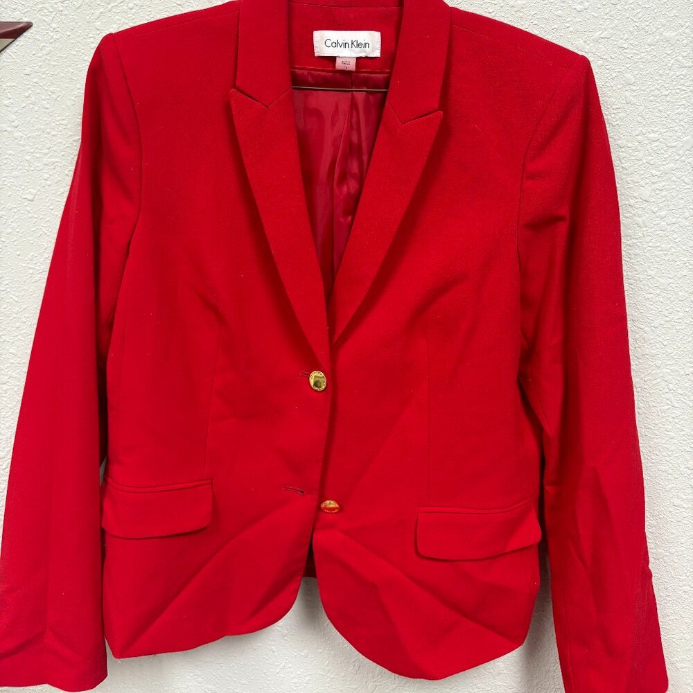 Calvin Klein Red Suit Jacket